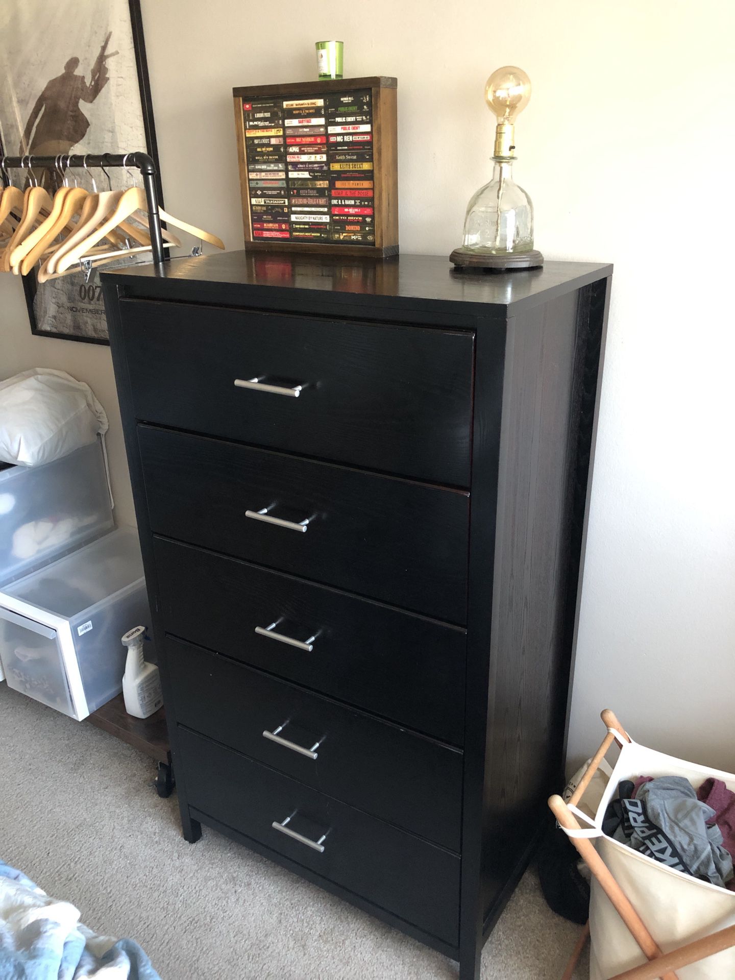 West Elm 5 Drawer Dresser and Two Nighstand Set