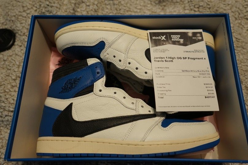Travis Scott X Fragment Air Jordan 1 Retro High OG SP Size 11