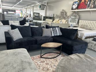 Soft Black Sofa Chaise🛋️No Credit Needed💰Same Day Delivery 🚚