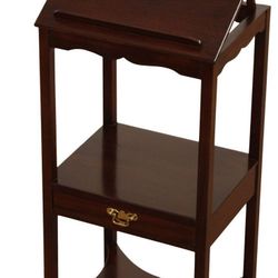 Madison Square Chippendale Style Vintage Mahogany Wood Podium/Book/Music Stand/End/Side Table
