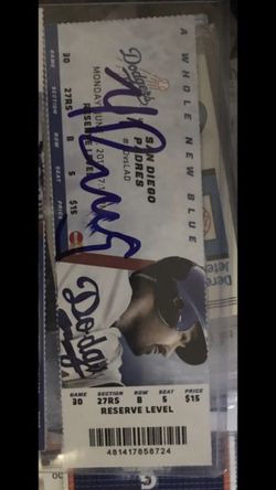 Autographed Yasiel Puig MLB Debut Ticket Stub with Puig COA