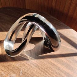 Black & White Glass Infinity Home Decor 7.5" Across