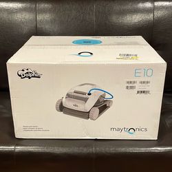 New - Dolphin E10 (2026 Model) E10 Automatic Robotic Pool Vacuum Cleaner, Active Scrubber Brush, Ideal for Above-Ground Pools up to 30ft in Leng