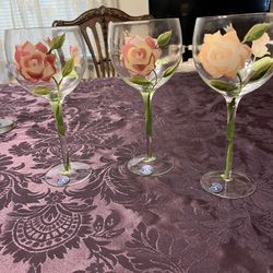 Vintage Block Basic Hand painted Wineglasses