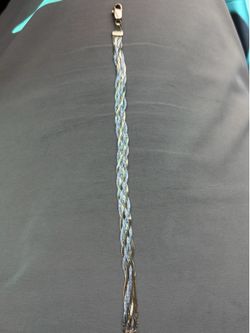 Vintage Aurafin 14K Two-Tone Gold Braided Multi-Strand Bracelet Made in Italy