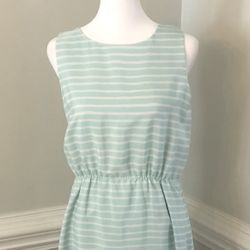 Like New, Sleeveless Dress in Mint and White Striped from Jcrew (size 4)