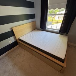 IKEA MALM Full Bed Frame w/Storage Drawers 