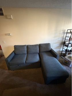 Couch for sale $225 with storage & pull out bed