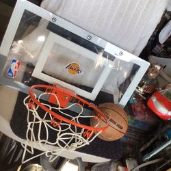 Spaulding Lakers Mini Back Board And Mini Basketball Size 18” Wide By 10” Tall