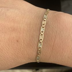 14k Tri-Color Gold/Rose/White Bracelet