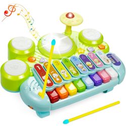 Kids Drum Set and Piano for Toddlers