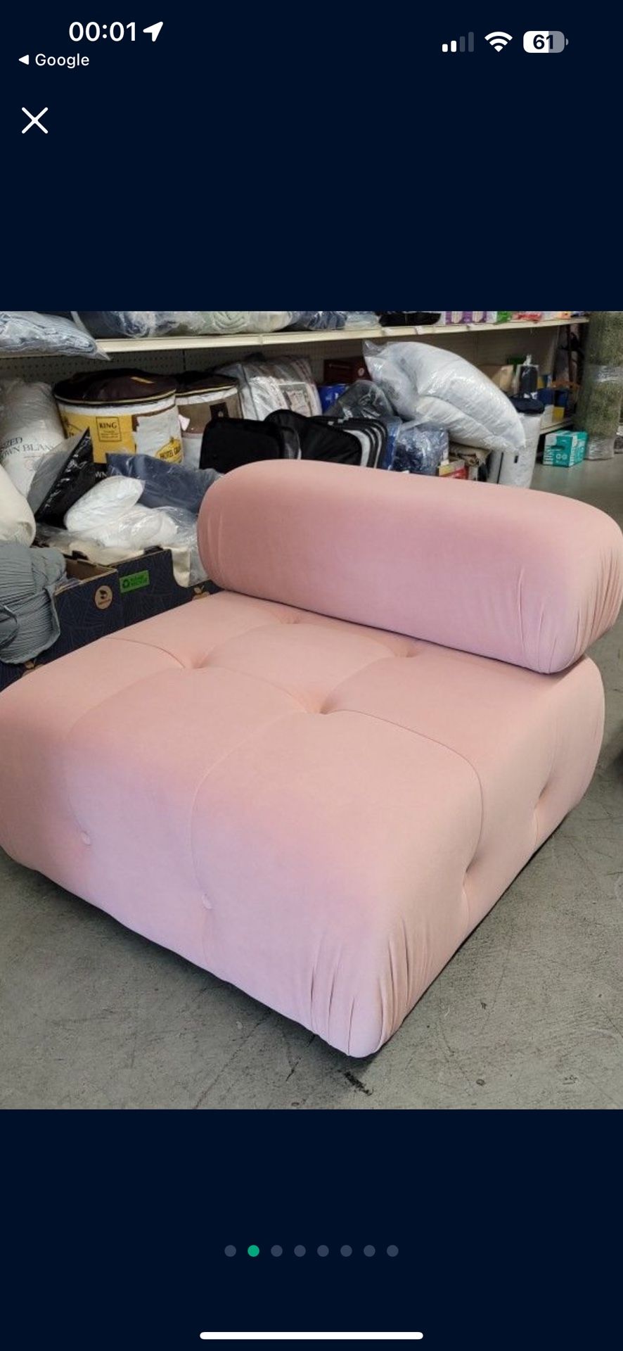 Modular Sectional Sofa, Velvet U Shaped Couch, Middle Seat,pink
