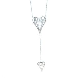 Silver 925 Pave Cz Lariat Necklace