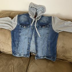 Jean Jacket With Gray Sleeves