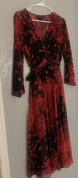 Red And Black Floral Dress