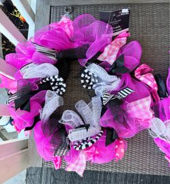 Halloween pink wreath