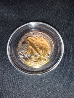 Mint Vintage Old 1937 Walking Liberty Half Dollar Gold-Toned Coin