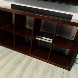 Tv stand storage dark brown color