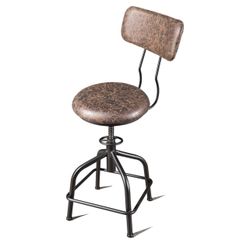 Antique Industrial Design Black Metal Bar Stool Adjustable Swivel Counter Stools 