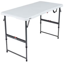 Lifetime 4-Foot Fold-in-Half Adjustable Table – Indoor/Outdoor Portable / 3 Available