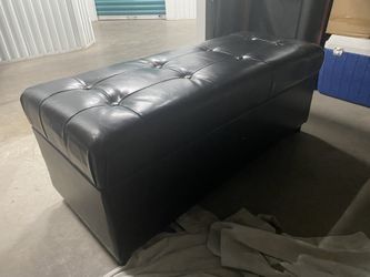 Faux Leather Trunk Bench For Storage
