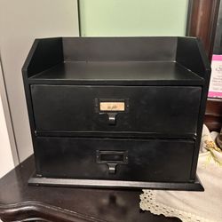 Black Wooden Desktop Organizer 