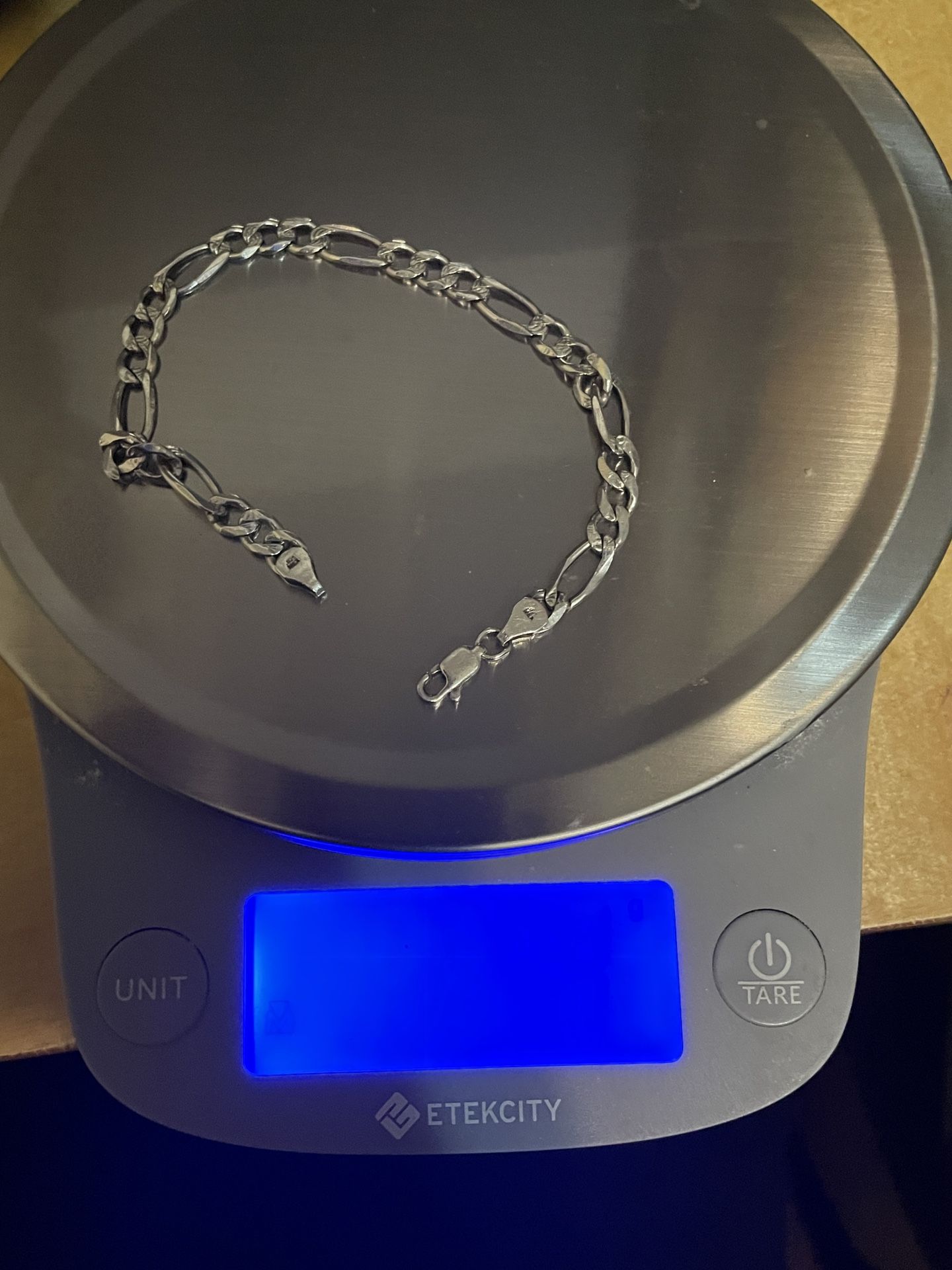 925 silver figaro bracelet