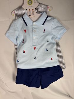 Seersucker Crab Romper