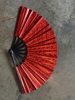 Red 13 Inch Hand Fan