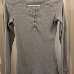 Women's Gray Henley Top 