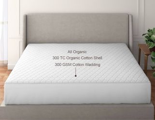 100% Organic Cotton Mattress Pad Cover