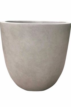 Kante 18 Inch Dia Round Concrete Planter, Indoor Outdoor Large Plant Pot with Drainage Hole and Rubber Plug for Home Patio Garden, Weathered Concrete