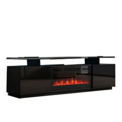 FIREPLACE TV101 TV Stand BLACK