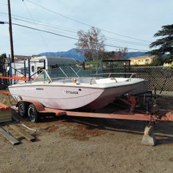20 foot Caravesel boat inboard ford 302 to outboard Merc 888 with tandem trailer