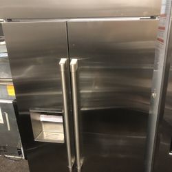 GE Monogram 36” Stainless Steel Built In Side By Side Refrigerator 