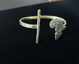 African Map Brass Bracelet 