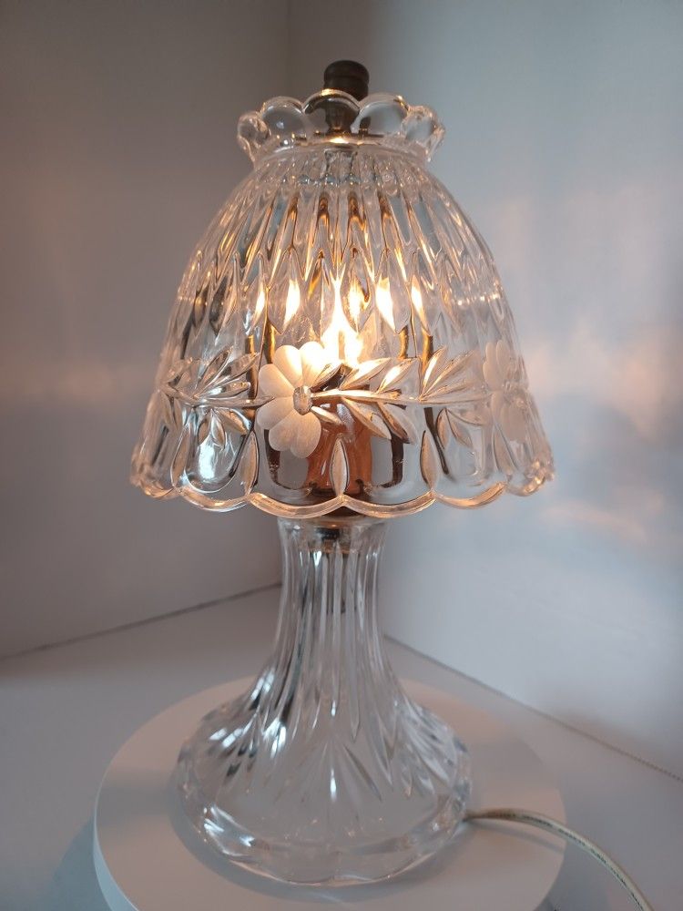 Vintage Princess House Heritage Crystal Romance Bedside Low Light Table Lamp