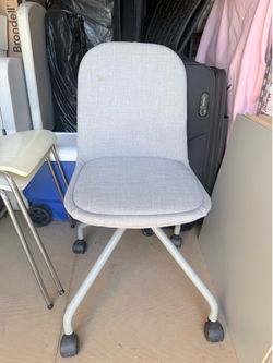 Grey Office Chair and White Stacking Chair Set