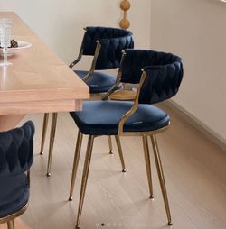 Ginko Tufted Velvet Dining Chairs-Black/Grey/Purple-2pcs