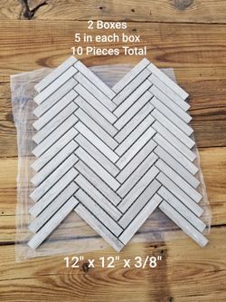 Marble Mosaic Backsplash Tile Chevron Pattern 