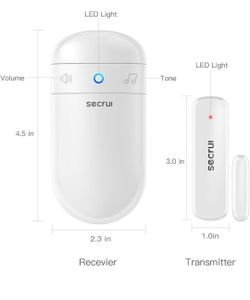 Door Chime, Door Sensor Chime for Door Opens – Door Ringer with 500ft Operating Range 52 Chime Adjustable Volume Mute Mode LED Indicators –Entry Alert