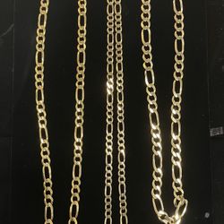 10K Gold Figaro Chains (Chain Specifications In Description)