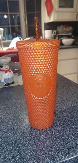 Srarbucks Orange Studed Tumbler