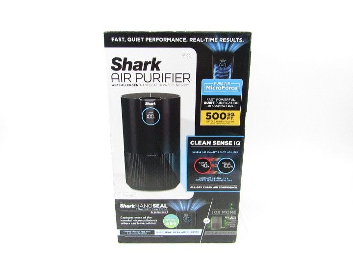 Shark HP100 Air Purifier w/NanoSeal HEPA, Cleansense IQ, Odor Lock, Cleans up to 500 Sq.ft, Captures 99.98% of Particles, Dust, Smoke & Allergens, For