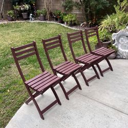 Folding Solid Wood Patio Chairs  Each 