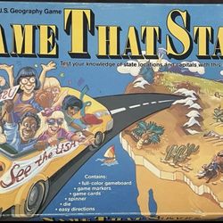 Vintage 1988 Educational Insights Name That State Board Game - Complete