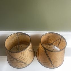 Pair Mid Century Lamp Shades 