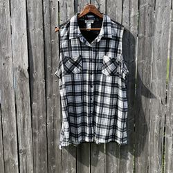 Black and white M. Fasis plaid vest With sheer black lace on top of back