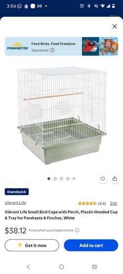 Vibrant Life Small White Bird Cage with Perch