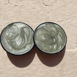 Women Silver Round Post Earrings 